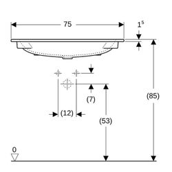 Geberit iCon Möbelwaschtisch, Breite 75cm, Tiefe 48cm, Hahnloch mittig, ohne Überlau... GEBERIT-501844002 4025410895349 (Abb. 1)