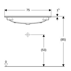 Geberit iCon Möbelwaschtisch 75x48cm ohne Hahnloch, ohne Überlauf, Weiß... GEBERIT-501844003 4025410895356 (Abb. 1)
