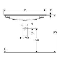 Geberit iCon Möbelwaschtisch, Breite 90cm, Tiefe 48cm, Hahnloch mittig, ohne Überlau... GEBERIT-501845001 4025410895370 (Abb. 1)