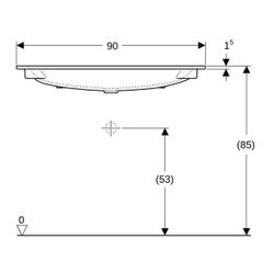 Geberit iCon Möbelwaschtisch 90x48cm ohne Hahnloch, ohne Überlauf, Weiß... GEBERIT-501845003 4025410895394 (Abb. 1)