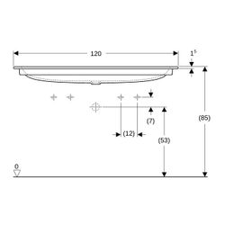 Geberit iCon Möbelwaschtisch, Breite 120cm, Tiefe 48cm, Hahnloch links, rechts, ohne... GEBERIT-501846001 4025410895417 (Abb. 1)