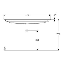 Geberit iCon Möbelwaschtisch 120x48cm ohne Hahnlöcher, ohne Überlauf, Weiß... GEBERIT-501846003 4025410895431 (Abb. 1)