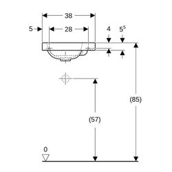 Geberit iCon Light Handwaschbecken 38x13x28cm, Weiß, ohne Hahnloch, ohne Überlauf, A... GEBERIT-501830003 4025410894434 (Abb. 1)
