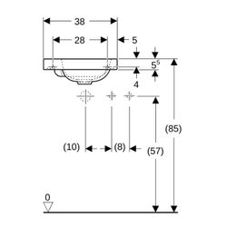 Geberit iCon Light Handwaschbecken 38x13x28cm, Weiß, matt, Hahnloch links, ohne Über... GEBERIT-501831JT1 4025410071774 (Abb. 1)