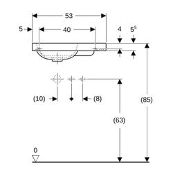 Geberit iCon Light Handwaschbecken mit Ablagefläche 53x13x31cm, Weiß, Hahnloch recht... GEBERIT-501832001 4025410894496 (Abb. 1)