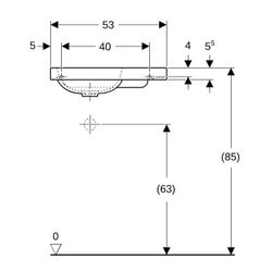 Geberit iCon Light Handwaschbecken mit Ablagefläche 53x13x31cm Weiß/KeraTect ohne Ha... GEBERIT-501832004 4025410894526 (Abb. 1)
