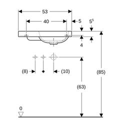 Geberit iCon Light Handwaschbecken mit Ablagefläche 53x13x31cm, Weiß, Hahnloch links... GEBERIT-501833001 4025410894533 (Abb. 1)