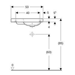 Geberit iCon Light Handwaschbecken mit Ablagefläche 53x13x31cm, Weiß, ohne Hahnloch,... GEBERIT-501833003 4025410894557 (Abb. 1)