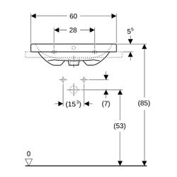 Geberit iCon Light Aufsatzwaschtisch, Breite 60cm, Tiefe 48cm, ohne Hahnloch, Überla... GEBERIT-501847003 4025410895479 (Abb. 1)