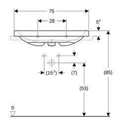 Geberit iCon Light Aufsatzwaschtisch, Breite 75cm, Tiefe 48cm, ohne Hahnloch, ohne Ü... GEBERIT-501848007 4025410895592 (Abb. 1)