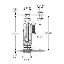 Geberit Typ 290 Spülventil 2-Mengen-Spülung, Hochglanz verchromt... GEBERIT-282350212 4025416482420 (Abb. 1)