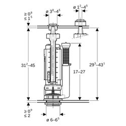 Geberit Typ 290 Spülventil 2-Mengen-Spülung, Hochglanz verchromt, 282350212... GEBERIT-282350212 4025416482420 (Abb. 1)