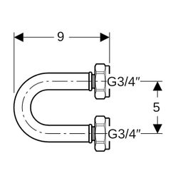 Geberit Abpressschlaufe mit Eurokonusverschraubungen G 3/4″, AD 5cm... GEBERIT-611369001 4025416487319 (Abb. 1)