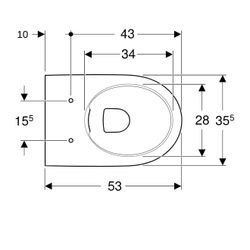 Geberit Renova Comfort Wand-WC Tiefspüler, erhöht, geschlossene Form, Rimfree Tiefe ... GEBERIT-500694018 4025410598950 (Abb. 1)