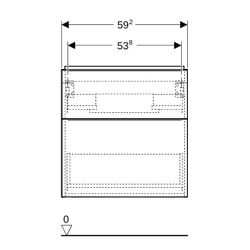 Geberit iCon Unterschrank für Waschtisch, 2 Schubladen Waschtisch 60cm, Weiß, lackie... GEBERIT-502303013 4025410941244 (Abb. 1)