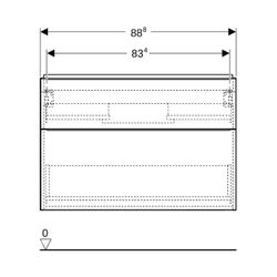 Geberit iCon Unterschrank für Waschtisch, 2 Schubladen Waschtisch 90cm, Weiß lackier... GEBERIT-502305011 4025410941282 (Abb. 1)