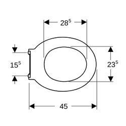 Geberit Renova Comfort WC-Sitzring barrierefrei, antibakteriell, Befür von oben ohne... GEBERIT-500680011 4025416224884 (Abb. 1)