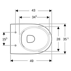 Geberit Renova Stand-WC Tiefspüler, Rimfree, 40x35,5x49cm, Sanitärkeramik, Weiß, Ker... GEBERIT-500480018 4025410637246 (Abb. 1)