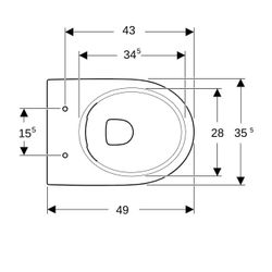 Geberit Renova Stand-WC Tiefspüler, Abgang horizontal, teilgeschlossene Form, Rimfre... GEBERIT-500480002 4025410715067 (Abb. 1)