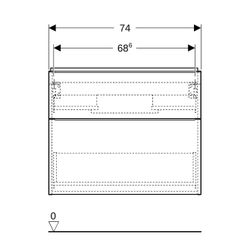 Geberit iCon Unterschrank für WT 2 Schubladen verkürzte Ausladung WT 75cm Eiche Mela... GEBERIT-502308JH1 4025410942494 (Abb. 1)