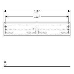 Geberit iCon Unterschrank für Doppelwaschtisch, 2 Schubladen 120x24,7cm, Eiche Melam... GEBERIT-502314JH1 4025410942739 (Abb. 1)