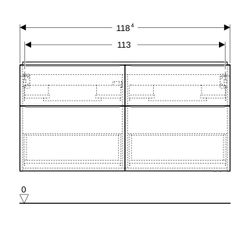 Geberit iCon Unterschrank für Doppelwaschtisch 4 Schubladen 120x615cm, Nussbaum hick... GEBERIT-502309JR1 4025410942562 (Abb. 1)