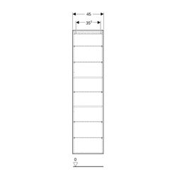 Geberit Hochschrank mit einer Tür und Innenspiegel, verkürzte Ausladung 45x180cm, We... GEBERIT-502317012 4025410127341 (Abb. 1)