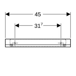 Geberit Wandablage 45x5,5x13cm, Lava pulverbeschichtet matt... GEBERIT-502326JK1 4025410943217 (Abb. 1)