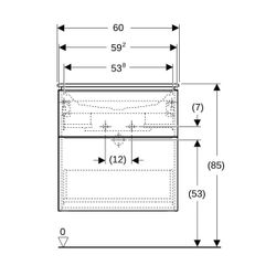 Geberit iCon Set Möbelwaschtisch schmaler Rand 2 Schubladen Ansch. 60cm KeraTect Wei... GEBERIT-502331013 4025410941893 (Abb. 1)