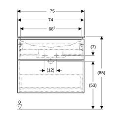 Geberit iCon Set Möbelwaschtisch schmaler Rand 2 Schubladen Ansch. 75cm KeraTect Eic... GEBERIT-502332JH1 4025410943316 (Abb. 1)