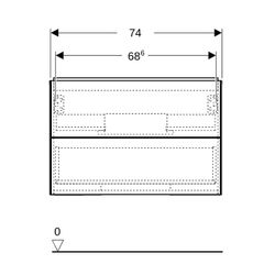 Geberit ONE Unterschrank für Waschtisch, 2 Schubladen, B Waschtisch 75cm, H 50,4cm T... GEBERIT-505262006 4025410935892 (Abb. 1)