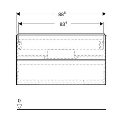 Geberit ONE Unterschrank für Waschtisch, 2 Schubladen, B Waschtisch 90cm, H 50,4cm T... GEBERIT-505263006 4025410935960 (Abb. 1)