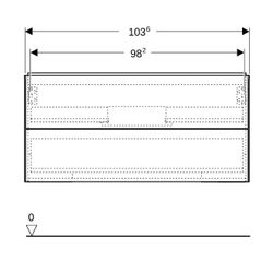 Geberit ONE Unterschrank für Waschtisch, 2 Schubladen, Waschtisch 105cm, H 50,4cm T ... GEBERIT-505264006 4025410936035 (Abb. 1)