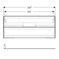 Geberit ONE Unterschrank für Waschtisch, 2 Schubladen, Breite Waschtisch 120cm, H 50... GEBERIT-505265005 4025410936097 (Abb. 1)