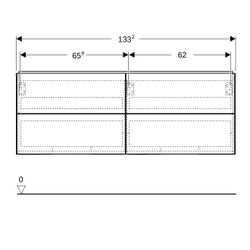 Geberit ONE Unterschrank für Waschtisch, 4 Schubladen, Breite Waschtisch 135cm, Höhe... GEBERIT-505266008 4025410646071 (Abb. 1)