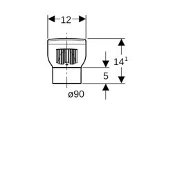 Geberit Belüftungsventil GRB90, für Geberit PE d 90mm, d1 103,5mm, di 75mm... GEBERIT-310006001 4025416082644 (Abb. 1)