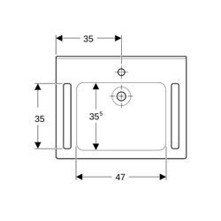 Geberit Publica Waschtisch eckiges Design, Ausschnitten barrierefrei demenzgerecht B... GEBERIT-500666014 4025410753571 (Abb. 1)