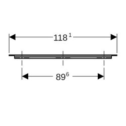 Geberit iCon Griff Mattschwarz/pulverbeschichtet matt, Breite 118,1cm... GEBERIT-502362141 4025410626967 (Abb. 1)