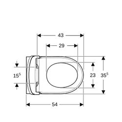 Geberit Renova Set Wand-WC Tiefspüler TurboFlush mit WC-Sitz T 54cm Absenkautomatik ... GEBERIT-503062001 4064746026096 (Abb. 1)