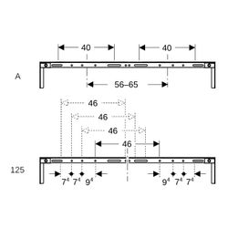 Geberit Duofix Traverse für Elementbefestigung, Ständerabstand ab 60cm, Nennbreite 1... GEBERIT-111045001 4025410946553 (Abb. 1)