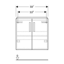 Geberit Renova Compact Unterschrank für Waschtisch, 2 Türen 59,7x60,5x39,7cm B Wasch... GEBERIT-501926421 4025410905581 (Abb. 1)