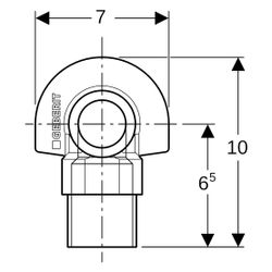 Geberit Schalldämmset für Anschlusswinkel 90 Grad, Rp 1/2, 601801001... GEBERIT-601801001 4025416041931 (Abb. 1)