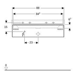 Geberit Xeno2 Unterschrank für Waschtisch, 1 Schublade, 88x22x46,2cm, Greige/lackier... GEBERIT-500508001 4025416354611 (Abb. 1)