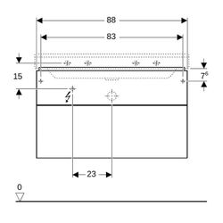Geberit Xeno2 Unterschrank für Waschtisch, 2 Schubladen, 88x53x46,2cm, Greige/lackie... GEBERIT-500509001 4025416361244 (Abb. 1)