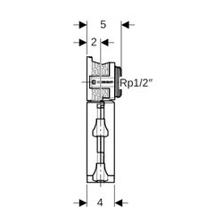 Geberit PushFit Anschlussdose 90 Grad mit Schnellkupplung Außendurchmesser 16mm... GEBERIT-650481003 4025410947888 (Abb. 1)
