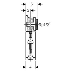 Geberit PushFit Anschlussdose 90 Grad mit Schnellkupplung Außendurchmesser 16mm... GEBERIT-650481003 4025410947888 (Abb. 1)