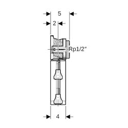 Geberit PushFit Doppelanschlussdose 90 Grad mit Schnellkupplung Außendurchmesser 20m... GEBERIT-652485003 4025410948038 (Abb. 1)