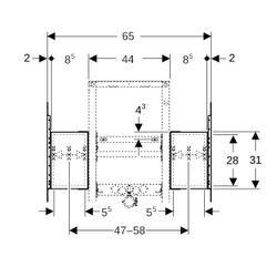 Geberit Duofix Montageplatte für Waschtisch, Nennbreite 60cm, für Trockenbau, mit Un... GEBERIT-111951001 4025410948359 (Abb. 1)