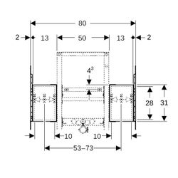 Geberit Duofix Montageplatte für Waschtisch, Nennbreite 75cm, für Trockenbau, mit Un... GEBERIT-111952001 4025410948366 (Abb. 1)