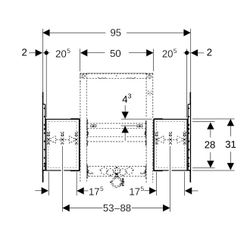 Geberit Duofix Montageplatte für Waschtisch, Nennbreite 90cm, für Trockenbau, mit Un... GEBERIT-111953001 4025410948373 (Abb. 1)